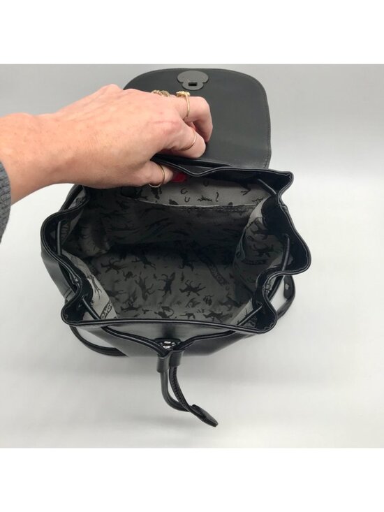 Longchamp Leather Flap Cavalcade Backpack Black Longchamp Black Cavalcade Leather Backpack main image 4